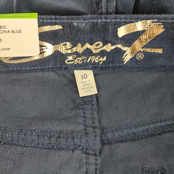 Seven7 Cotton Blue Ultra High Rise Skinny Corduroy 5 Pocket Jeans Size 10 (NWT) - Picture 10 of 12